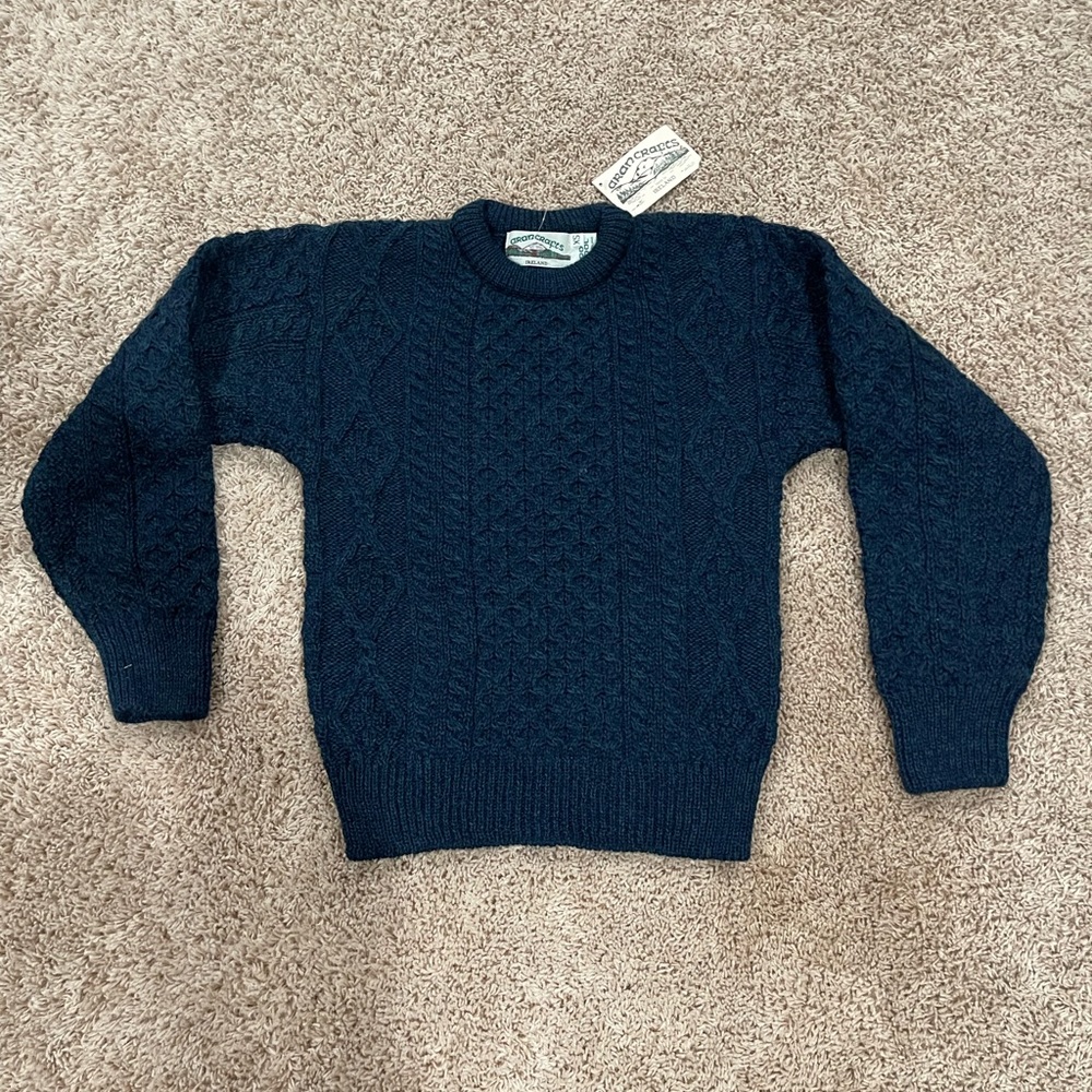 Aran Crafts Navy Kids Sweater